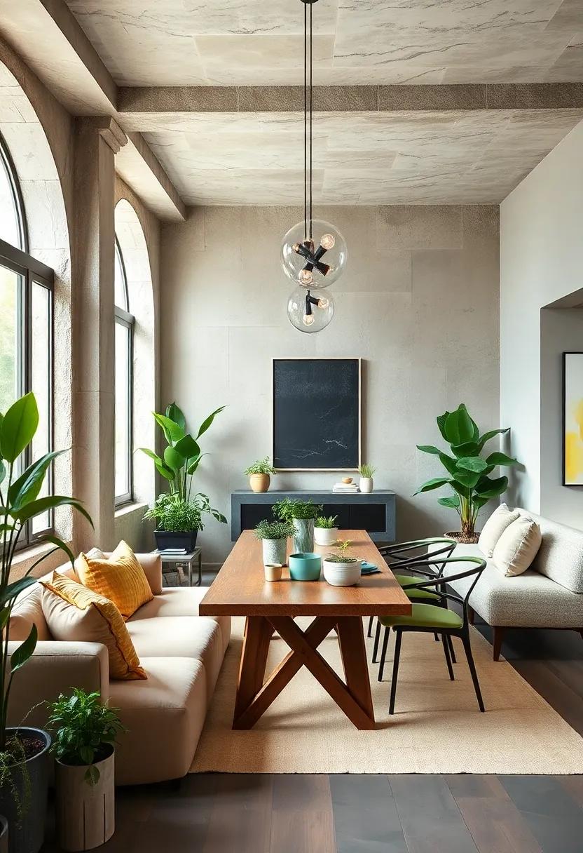 Plants and Greenery: Introduce houseplants or a small herb garden to liven up the room and purify the air