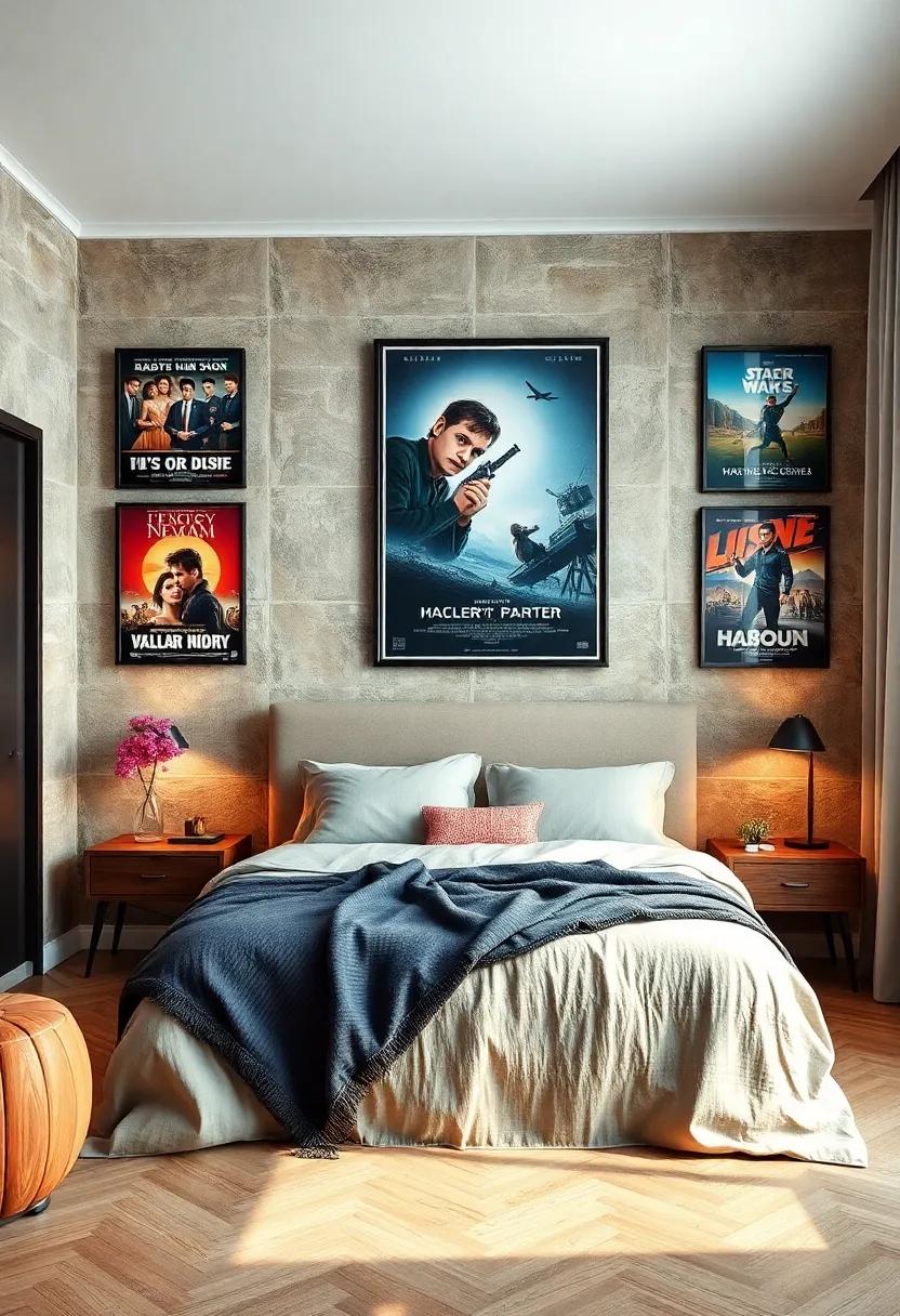 Classic Movie Classics: Hang posters of iconic films from the golden age of cinema to evoke nostalgia and give your room a cinematic flair