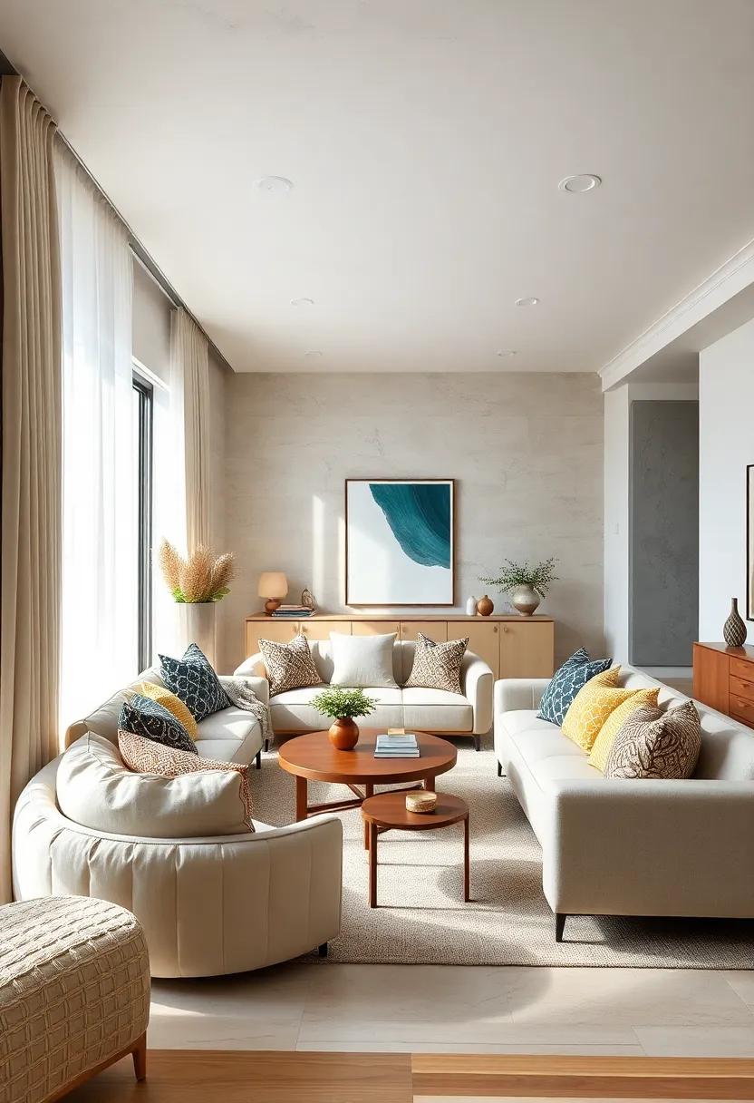 Light and Airy Fabrics: Choose sheer curtains and lightweight fabrics to maximize natural light and maintain a breezy feel in your living space