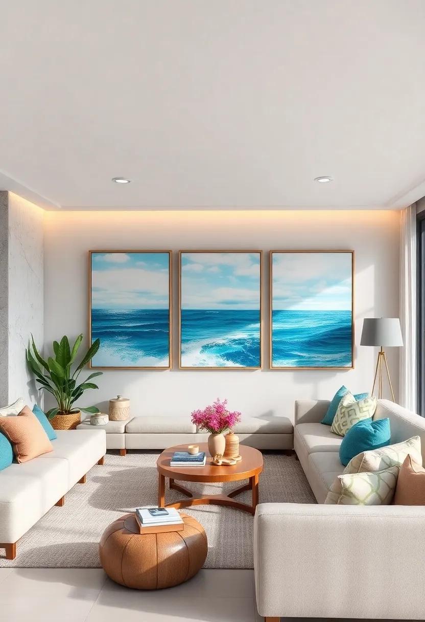 Oceanic Artwork: Hang seascape paintings or photographs that capture the beauty of the ocean, enhancing your view even when you're indoors