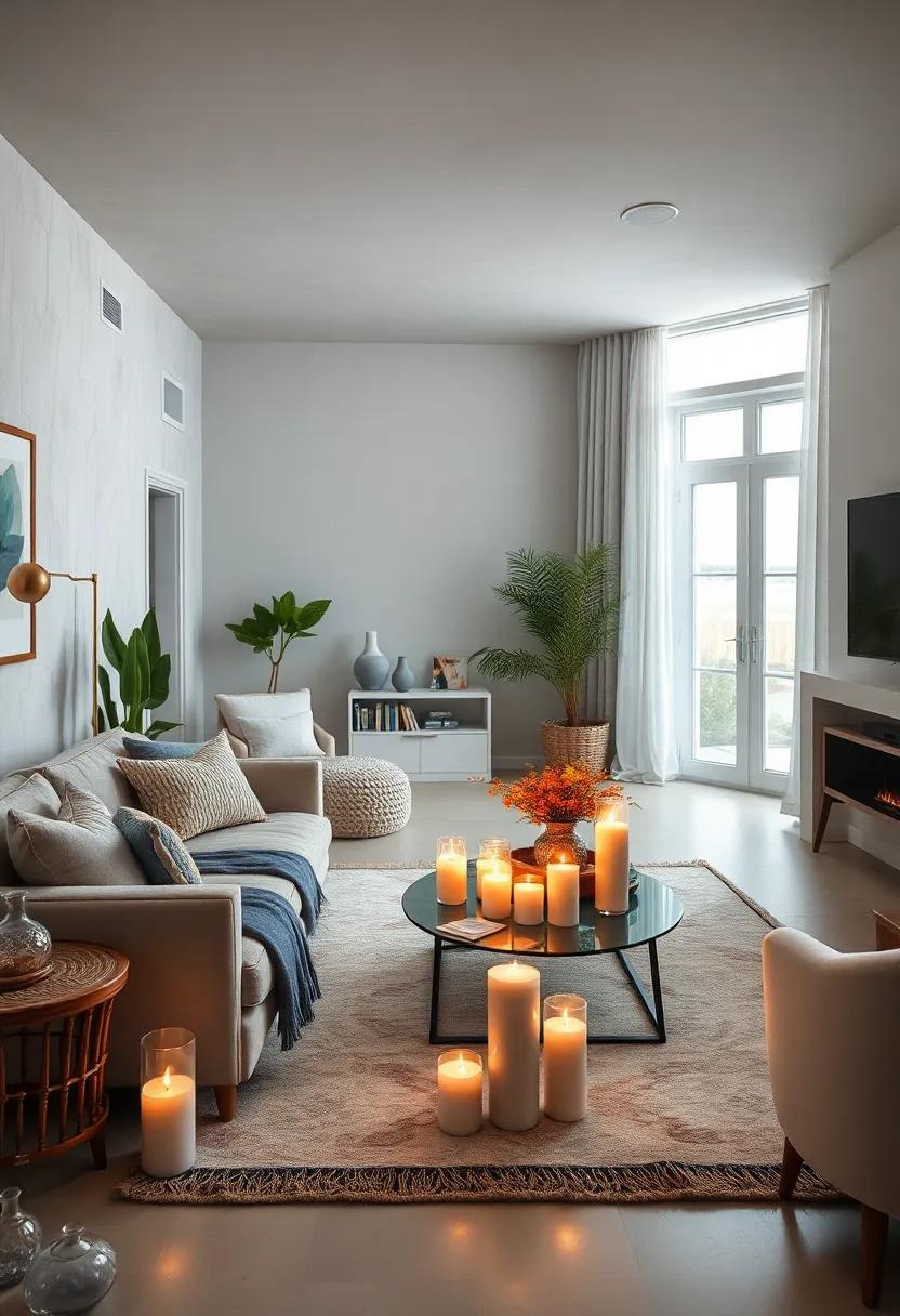 Candlelit Ambiance: Use candles with ocean-inspired scents to create a serene atmosphere,perfect for evenings spent indoors