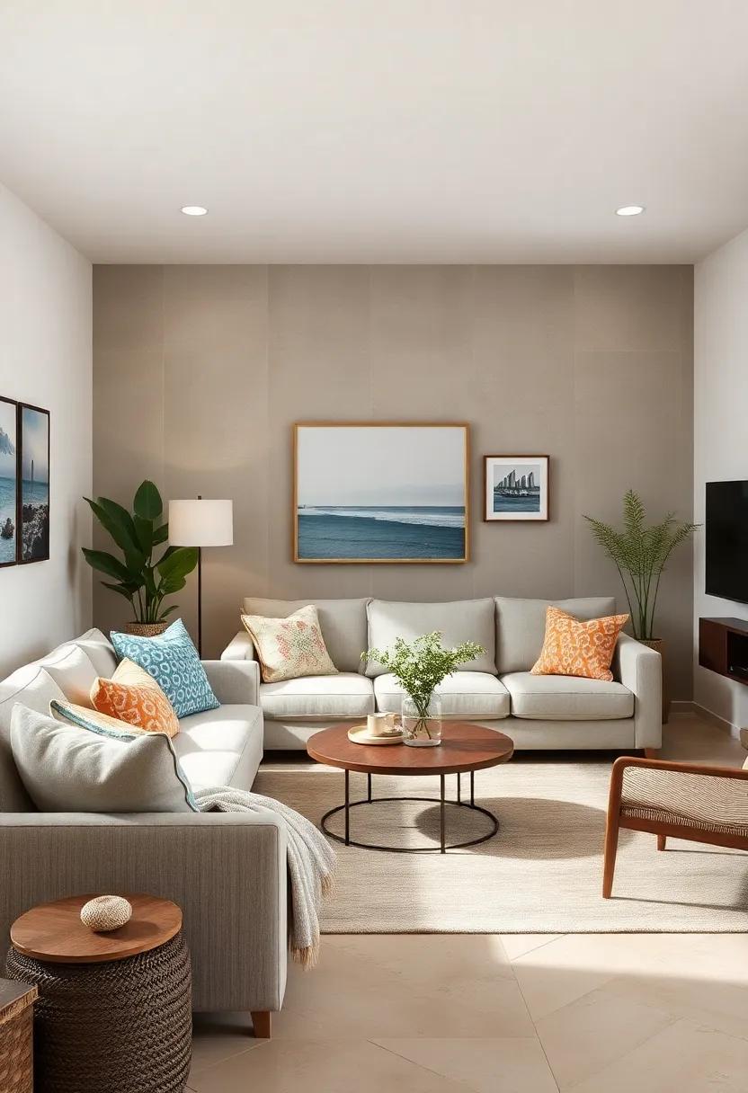 Personal Coastal Stories: Display personal photographs or travel mementos from seaside adventures, creating a lived-in feel that tells your unique coastal story