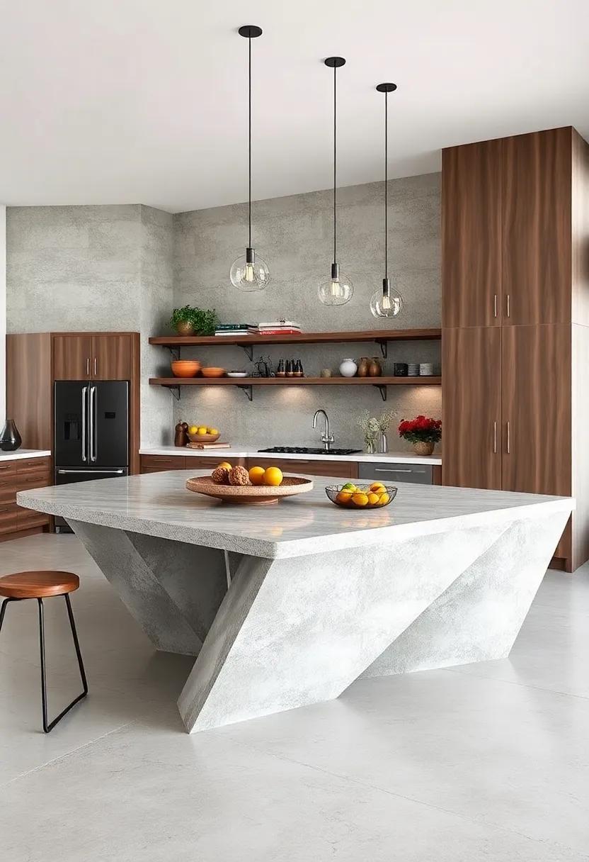 The Architectural Island: With angular lines and asymmetric design, this architectural island showcases modern artistry. It becomes a conversation starter while providing practicality