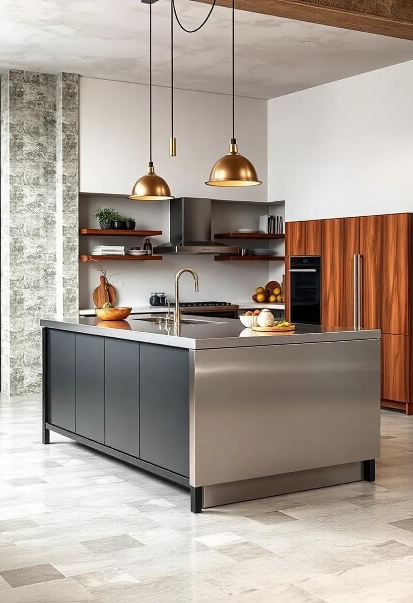 The Urban Chic Stainless Steel Island: A sleek design that embraces modernity while offering ample prep space for any home chef. Its stainless steel surface not only adds a professional touch but is incredibly easy to clean