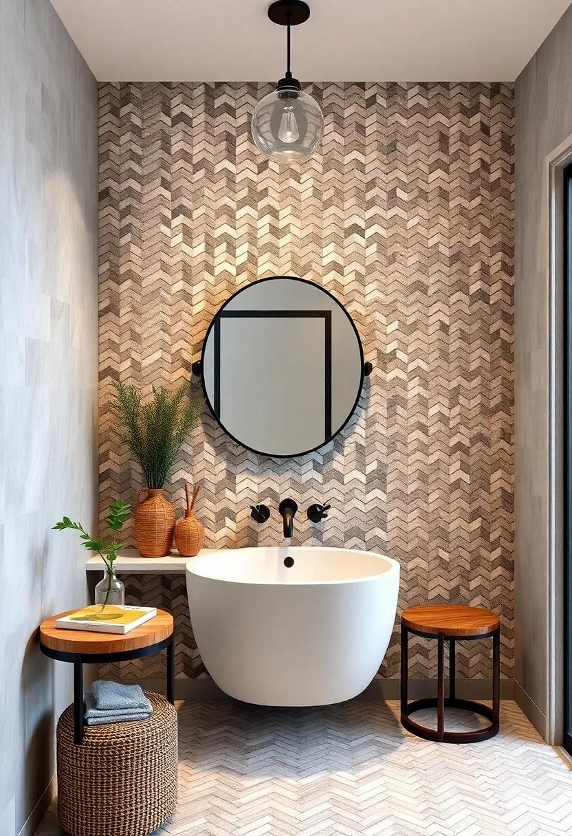 Intricate Mosaics: ‍Work with intricate mosaic tiles for a herringbone effect that⁢ adds texture ⁣and​ color ‍variation to ⁢your powder room
