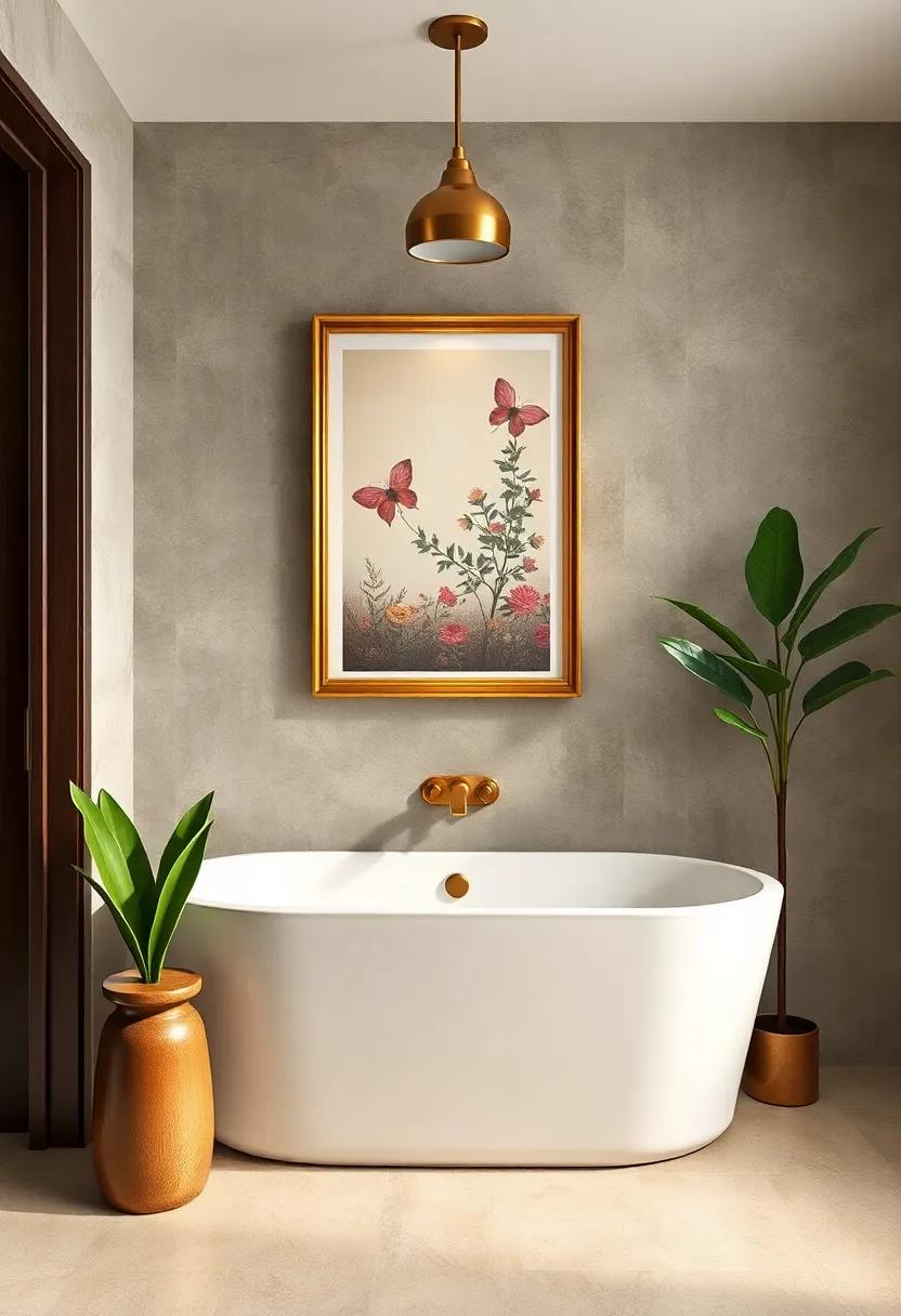 Stylish Wall art: Hang vintage-inspired art framed in brass for a sophisticated look that reflects your unique taste