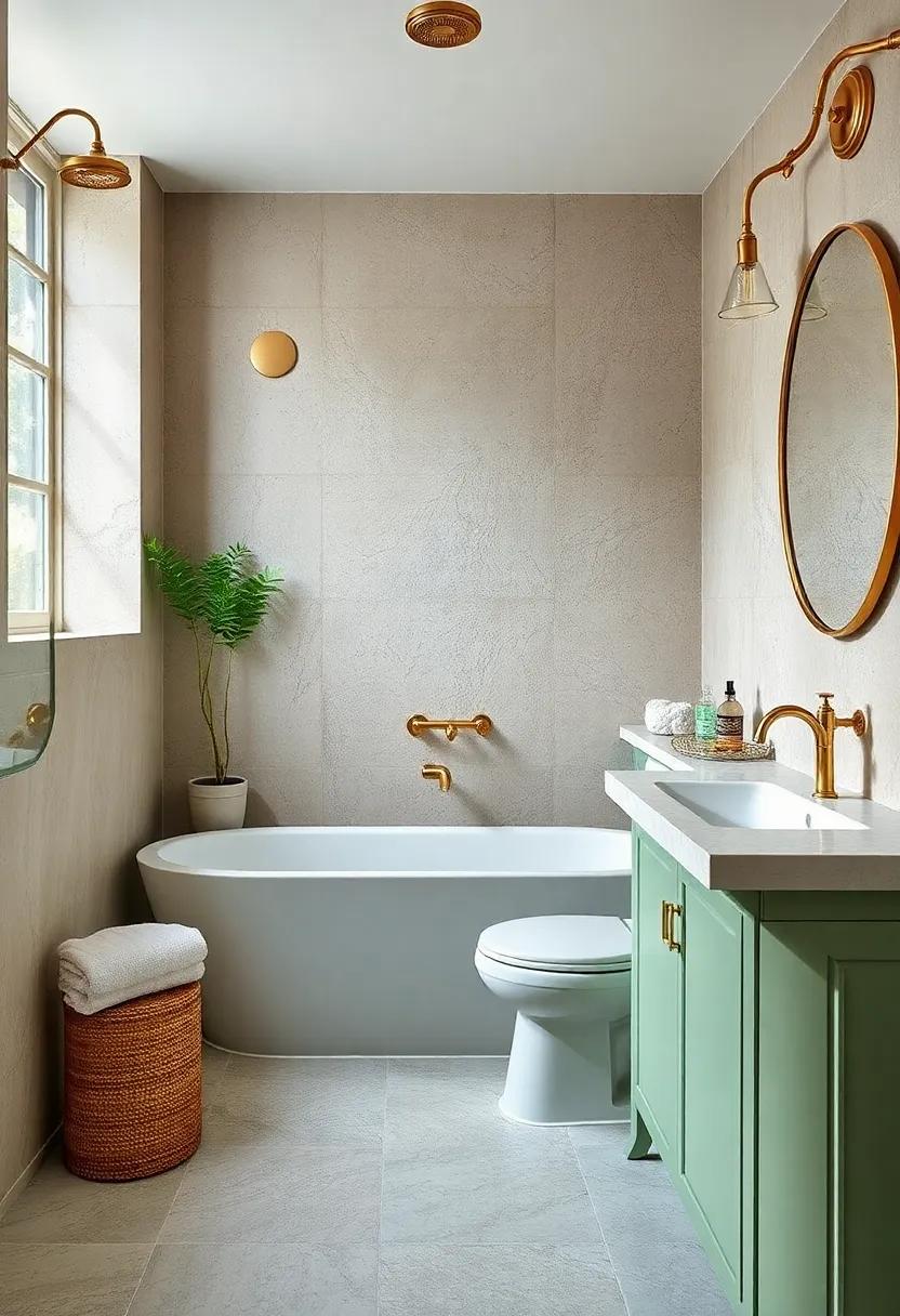 Personalized Touches: Add brass name plates or labels to jars and containers in your bathroom for a customized, upscale vibe