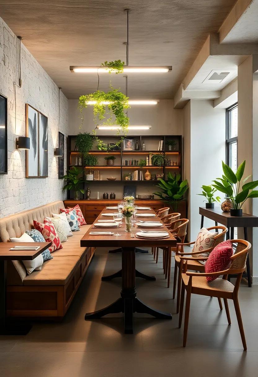 Bistro Grow Lights: Incorporate grow lights with trailing plants to bring greenery indoors and echo the coastal environment