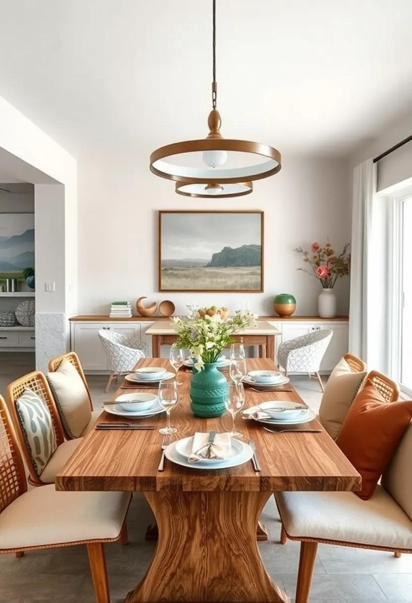 Casual Place Settings: Use casual dishware with organic shapes and earthy tones that mimic the beauty of dinner by the beach