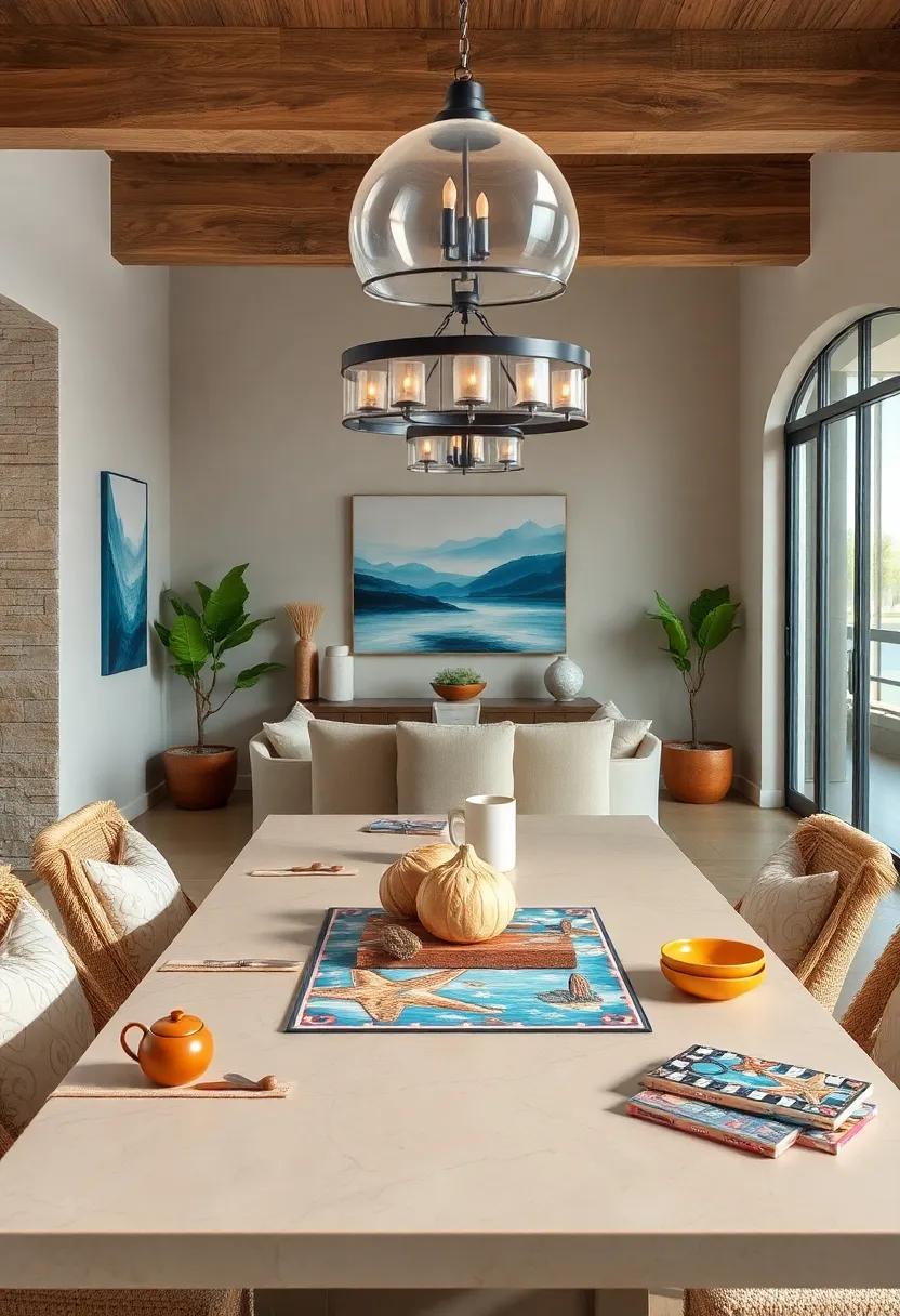 Fun Table Games: Keep a coastal-themed game or puzzle at hand to encourage relaxation and fun during family gatherings and dinners