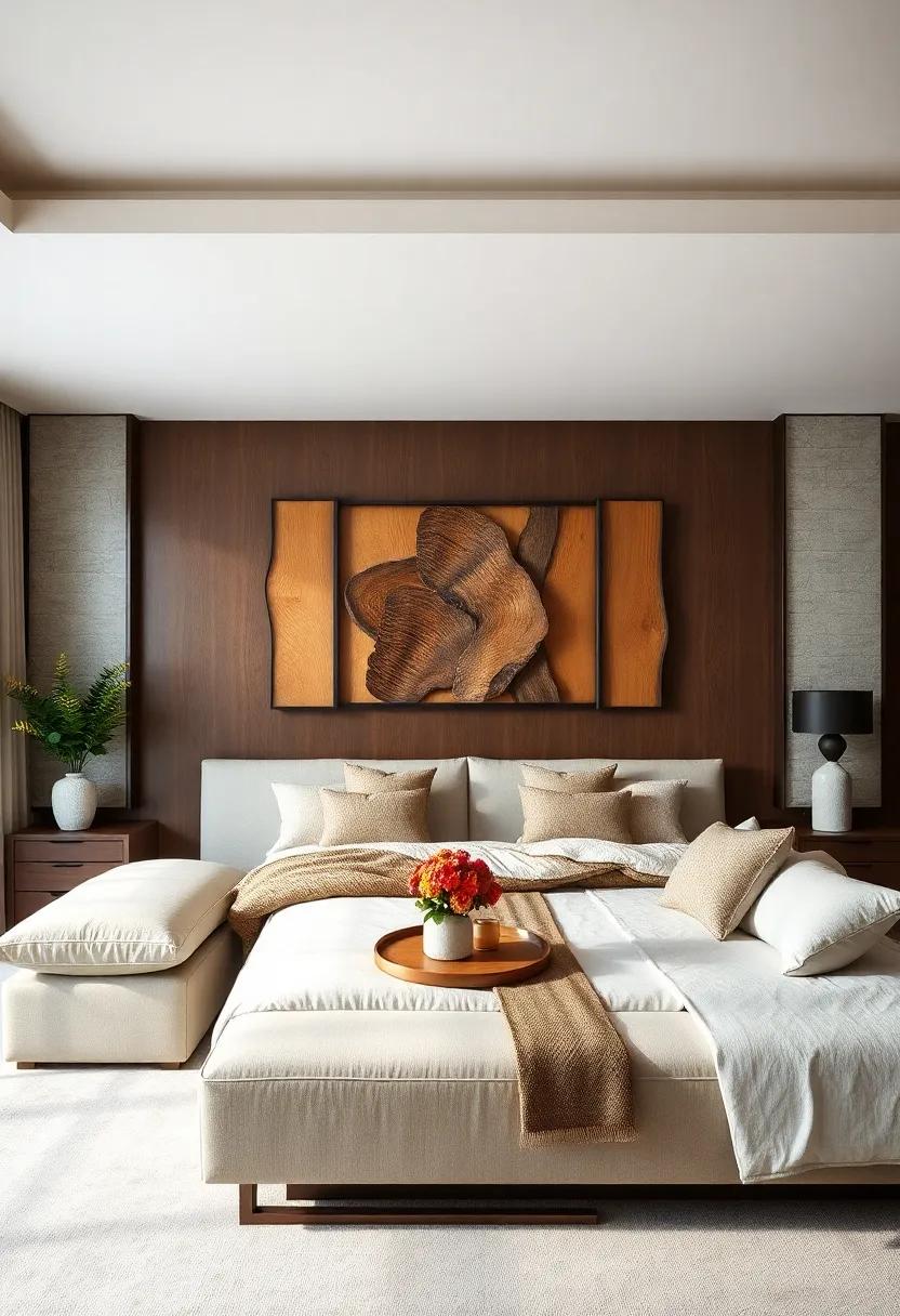 Artistic Wood Accents: Integrate wooden art pieces,such as carved panels or sculptures,to add an organic touch and warmth