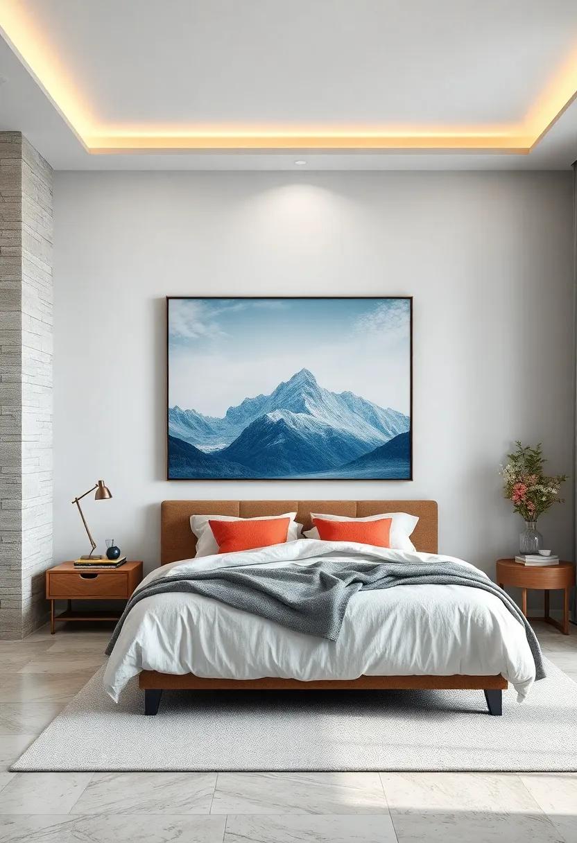connect with Nature: Feature art that depicts ocean views or mountain landscapes to foster a serene escape right in your own bedroom