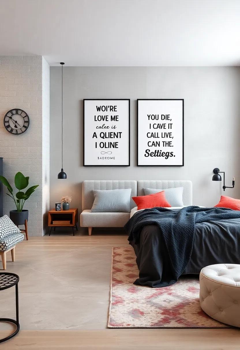 Inspirational quotes: Use typographic prints featuring motivational quotes to inspire and uplift your mood every morning