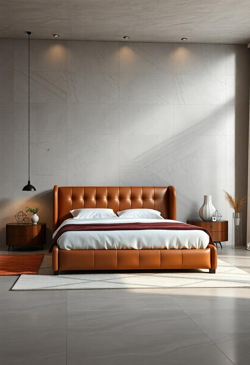 Luxurious Leather Touch: ⁤Experience‍ opulence with a sleigh ‍bed ⁢finished in rich⁤ leather,⁣ combining contemporary flair with classic silhouettes
