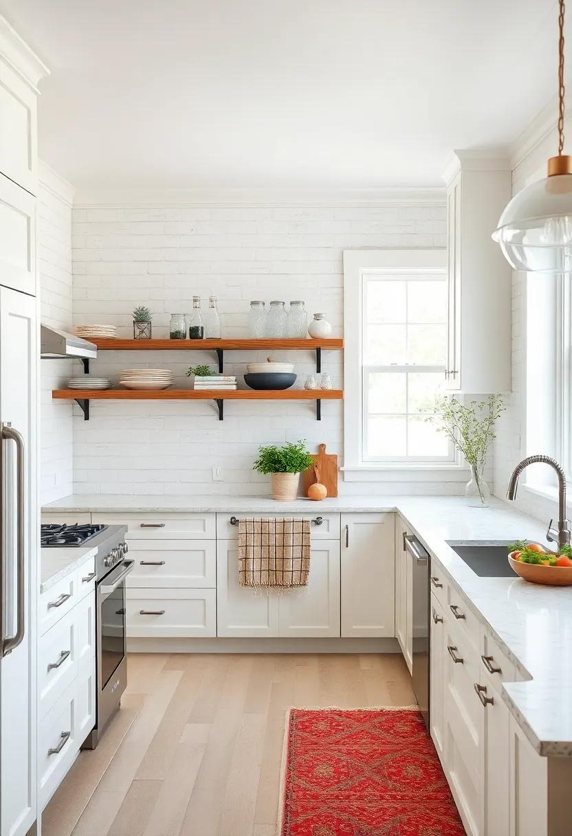 Add a Touch of Glass: Incorporate glass jars or bottles for storage that adds transparency and a bit of sparkle to your countertops