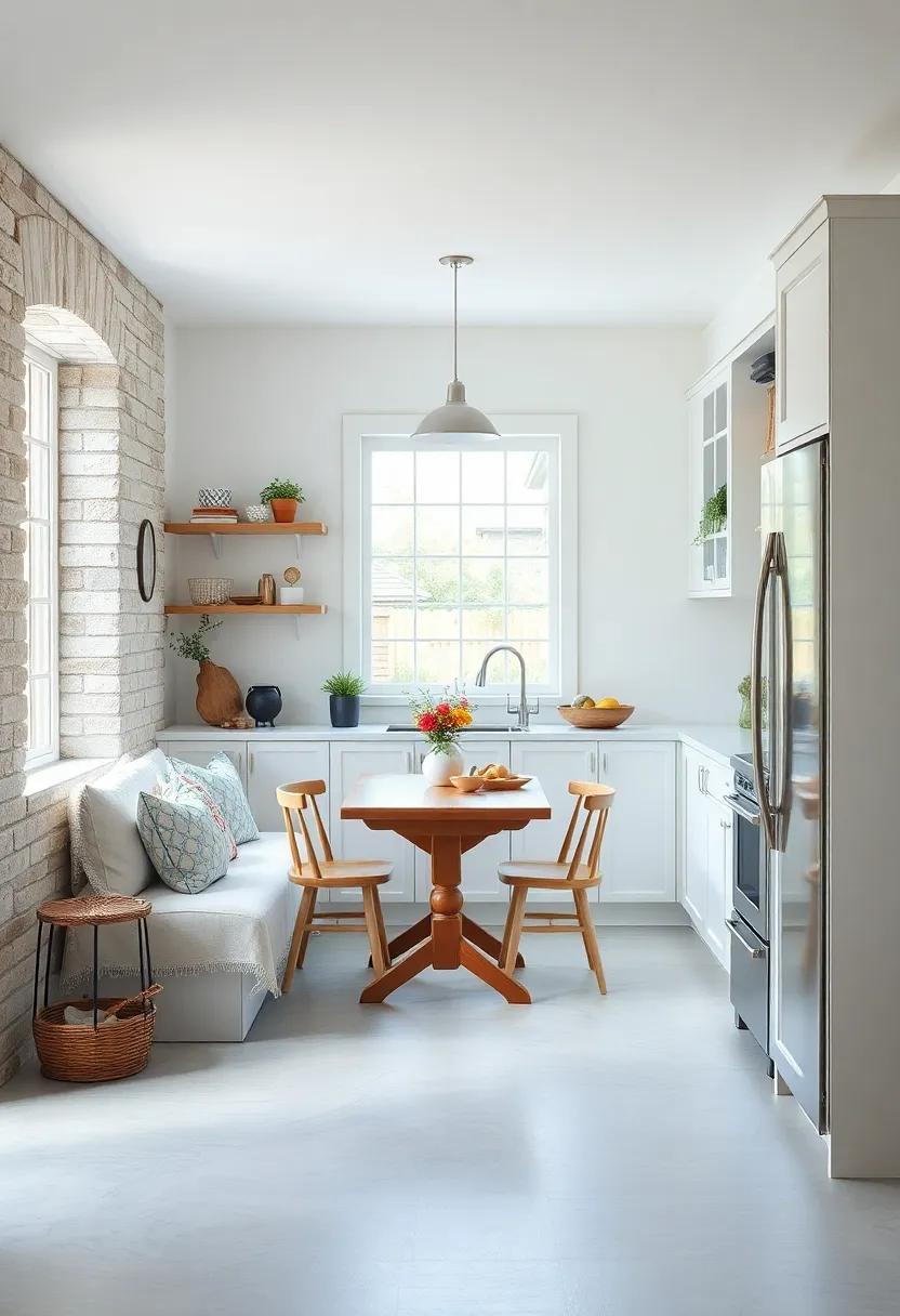 Create a Cozy Breakfast Nook: Designate a corner with a small wooden table and chairs for casual meals, encouraging family gatherings