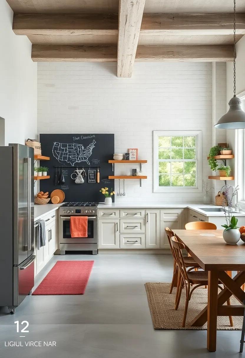 Incorporate a Chalkboard: Use a chalkboard wall or board to jot down recipes, grocery lists, or inspirational quotes to personalize your kitchen space
