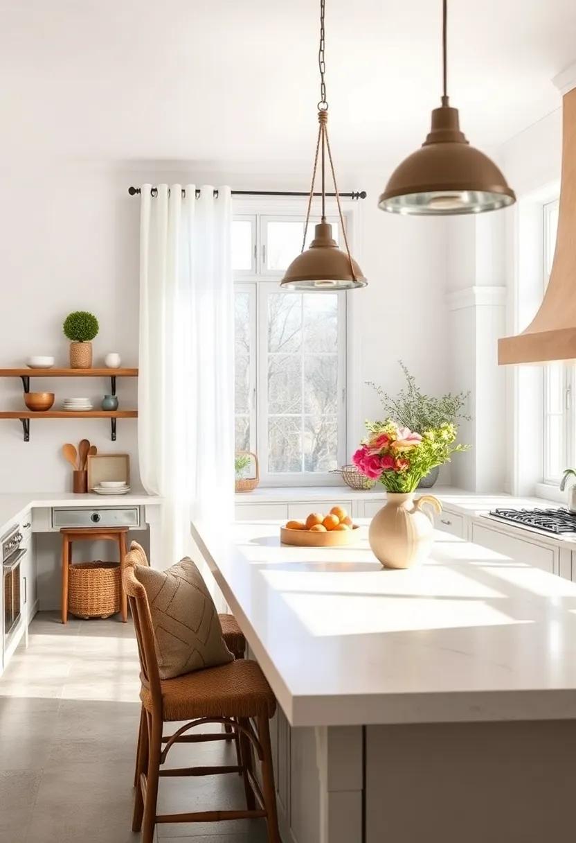 Invite in Natural Light: Use sheer, white curtains to invite in natural light while maintaining privacy, resulting in a bright, cheerful environment