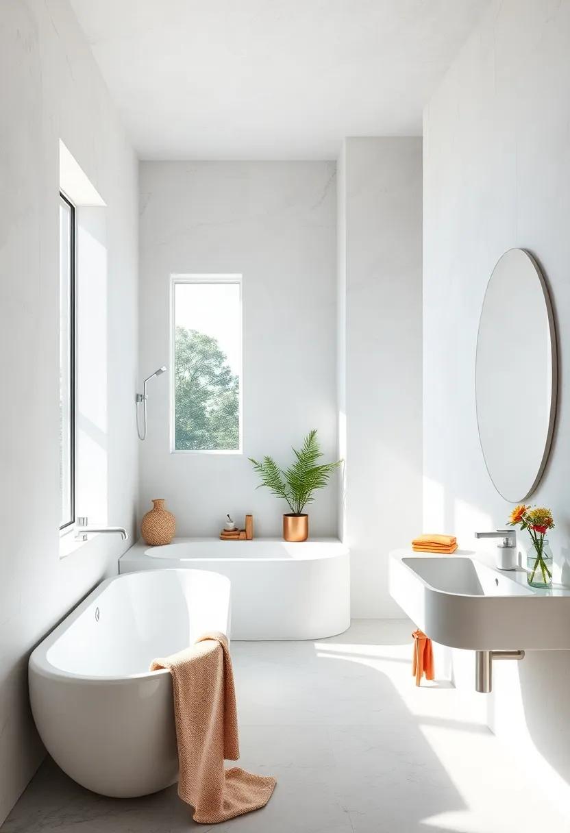 Embrace Natural Light: Maximize window space to flood your bathroom with daylight, creating a bright and airy atmosphere