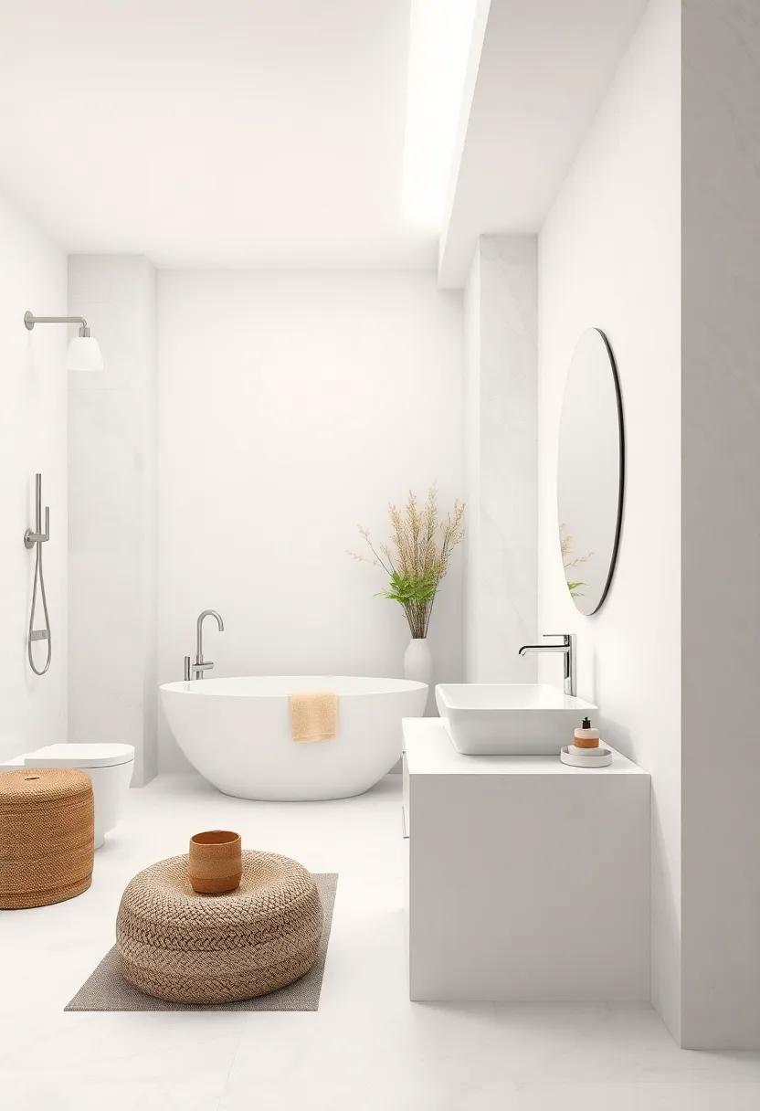 Monochromatic Color scheme: Stick to a white and neutral palette to ensure a cohesive look that promotes tranquility and serenity