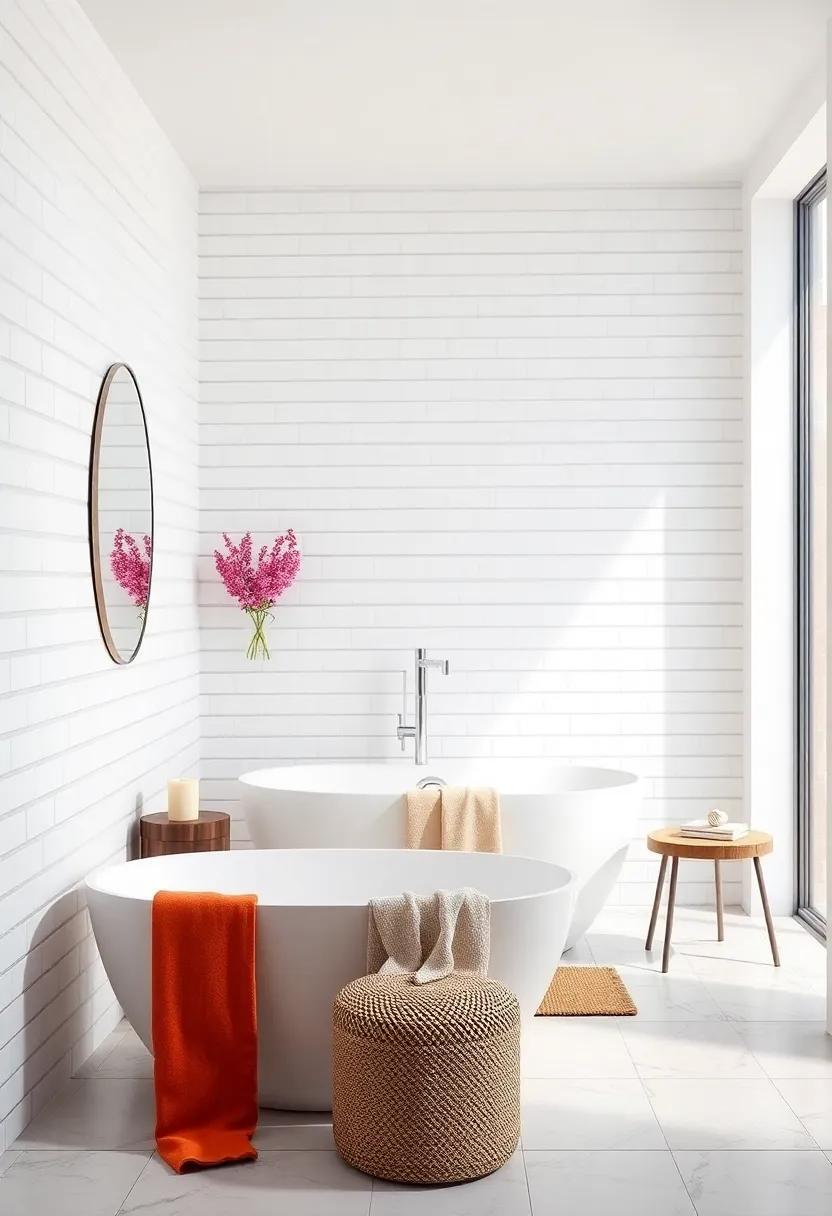 Sleek Subway Tiles: Incorporate classic white subway tiles for a timeless yet modern appeal that adds texture without overwhelming the space