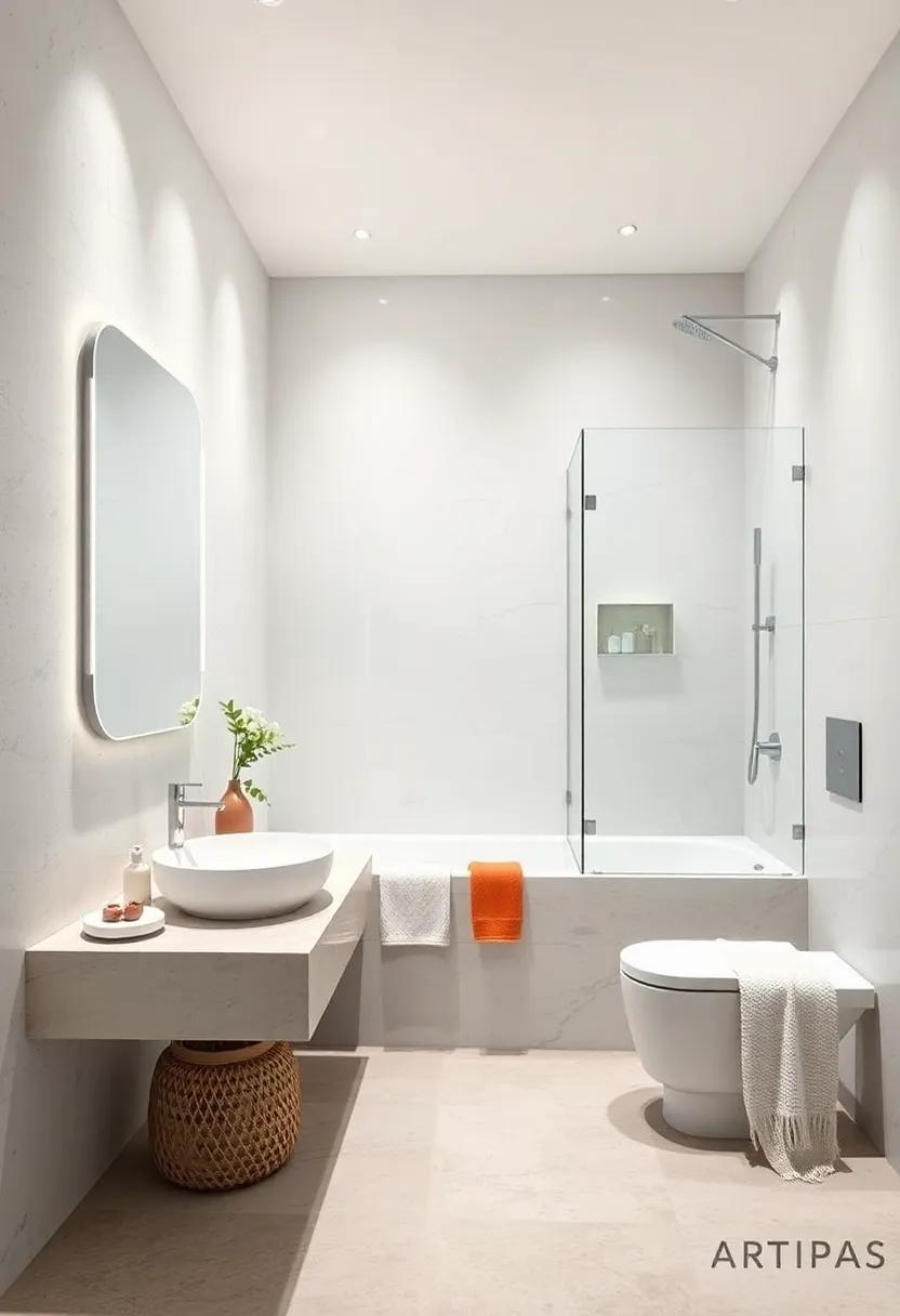 Smart Technology: incorporate smart bathroom tech, like LED mirrors or smart showers, for a contemporary edge that enhances functionality
