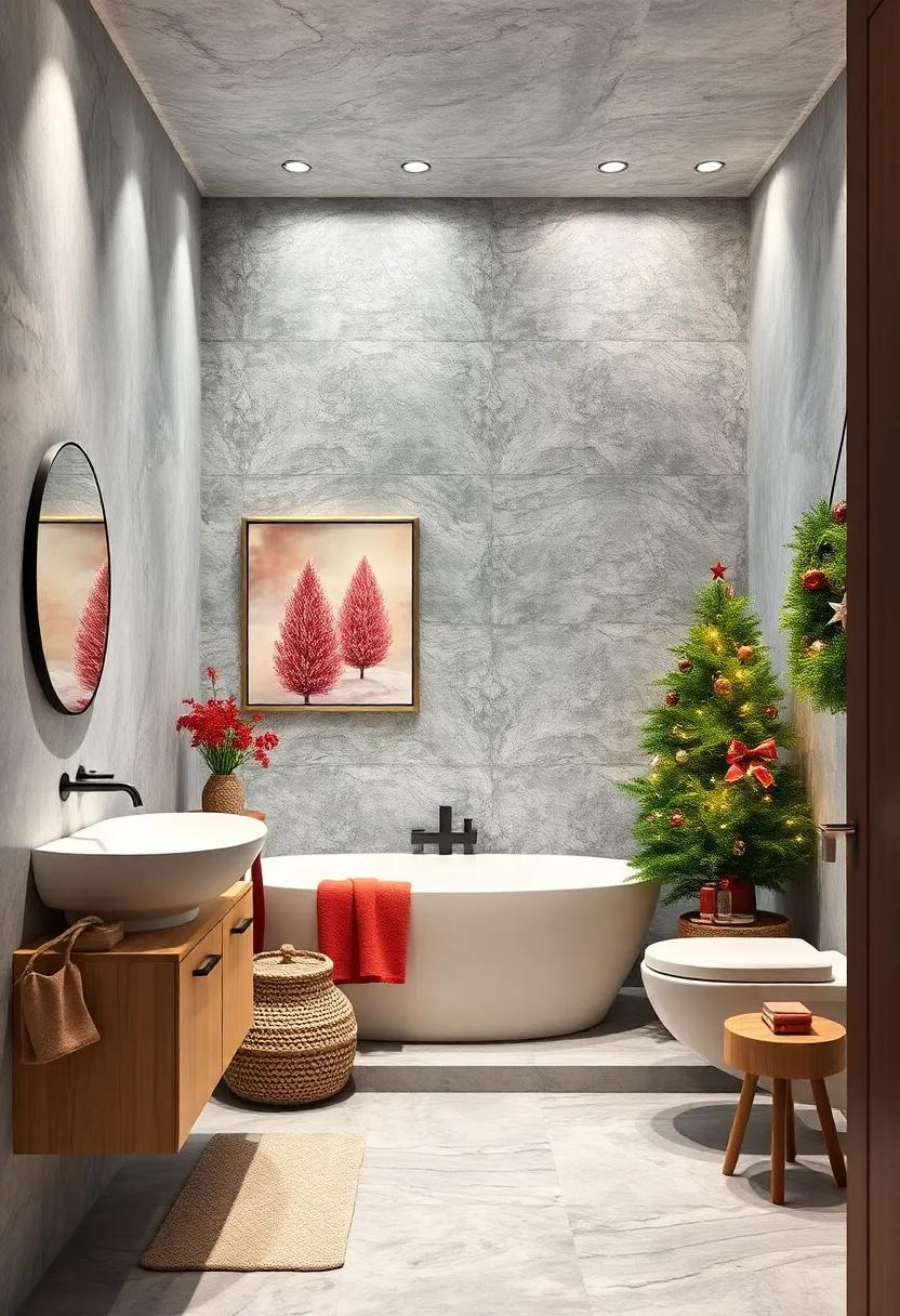 Use‍ festive ‍art prints or holiday-themed wall ‍decals to give ⁢your bathroom walls a seasonal makeover
