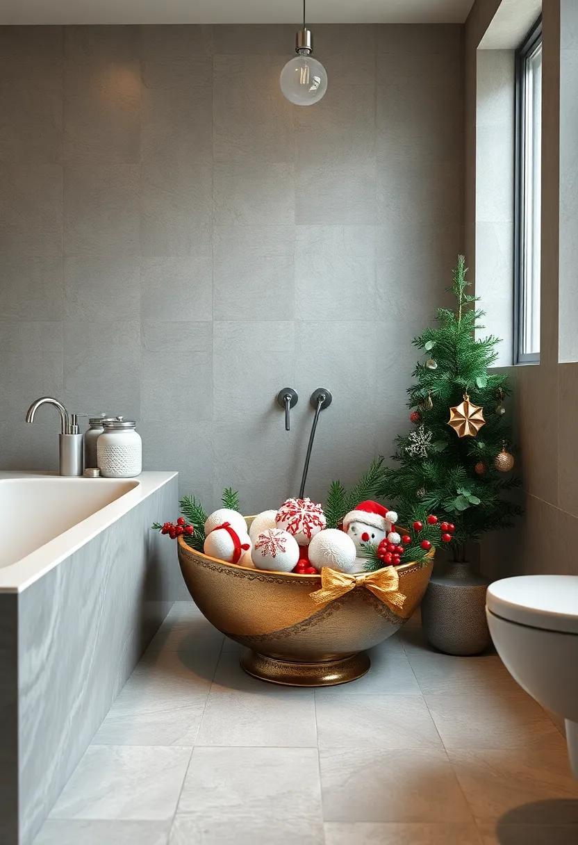 Use holiday-themed bath bombs or⁤ soaps displayed in a decorative bowl for an inviting visual element