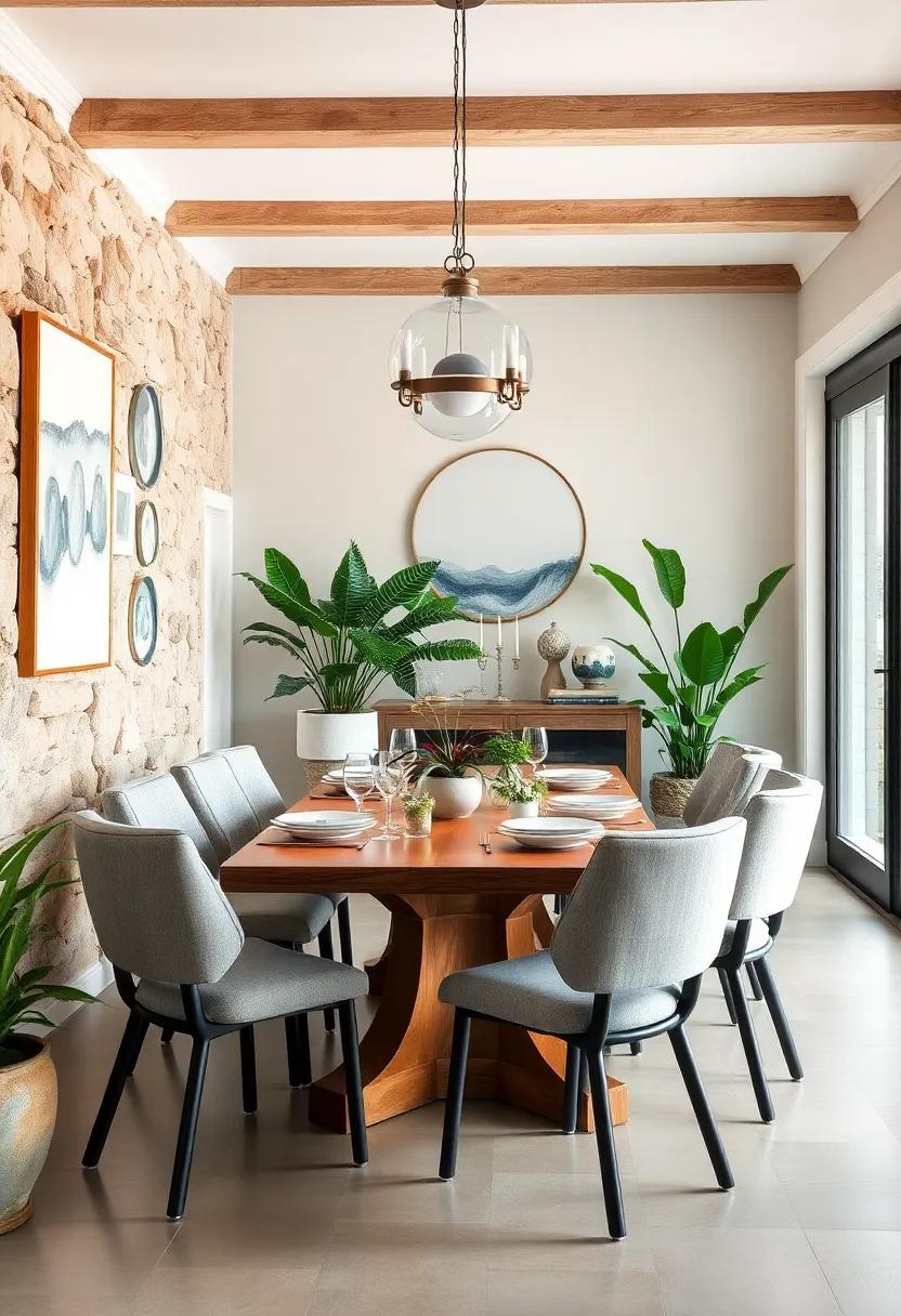 Marine‌ Greenery: Lush plants such as succulents​ or ferns can evoke the feeling of coastal foliage,‍ bringing life and freshness to your dining area