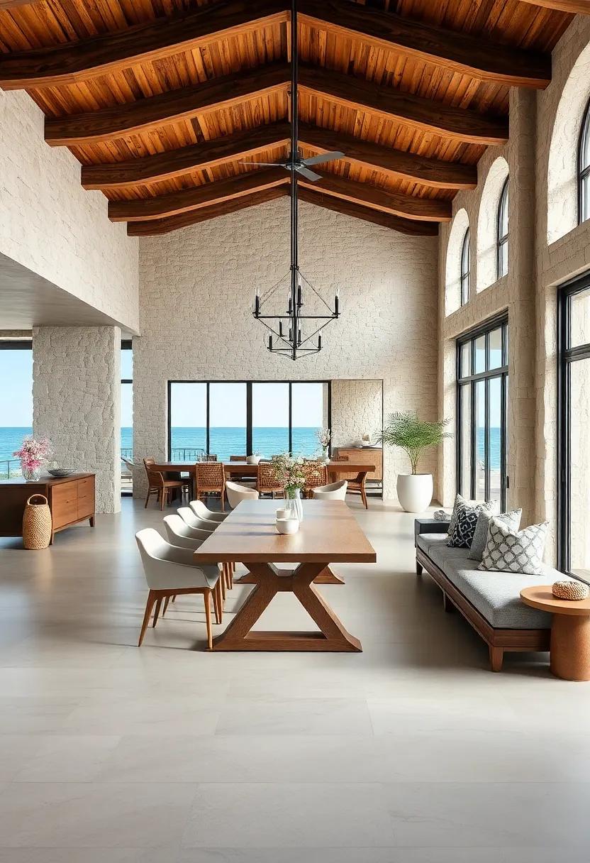 Spacious Layout: Maintain a clean layout with minimalist dining tables and open spaces, ‍reminiscent of⁤ wide-open beachside views