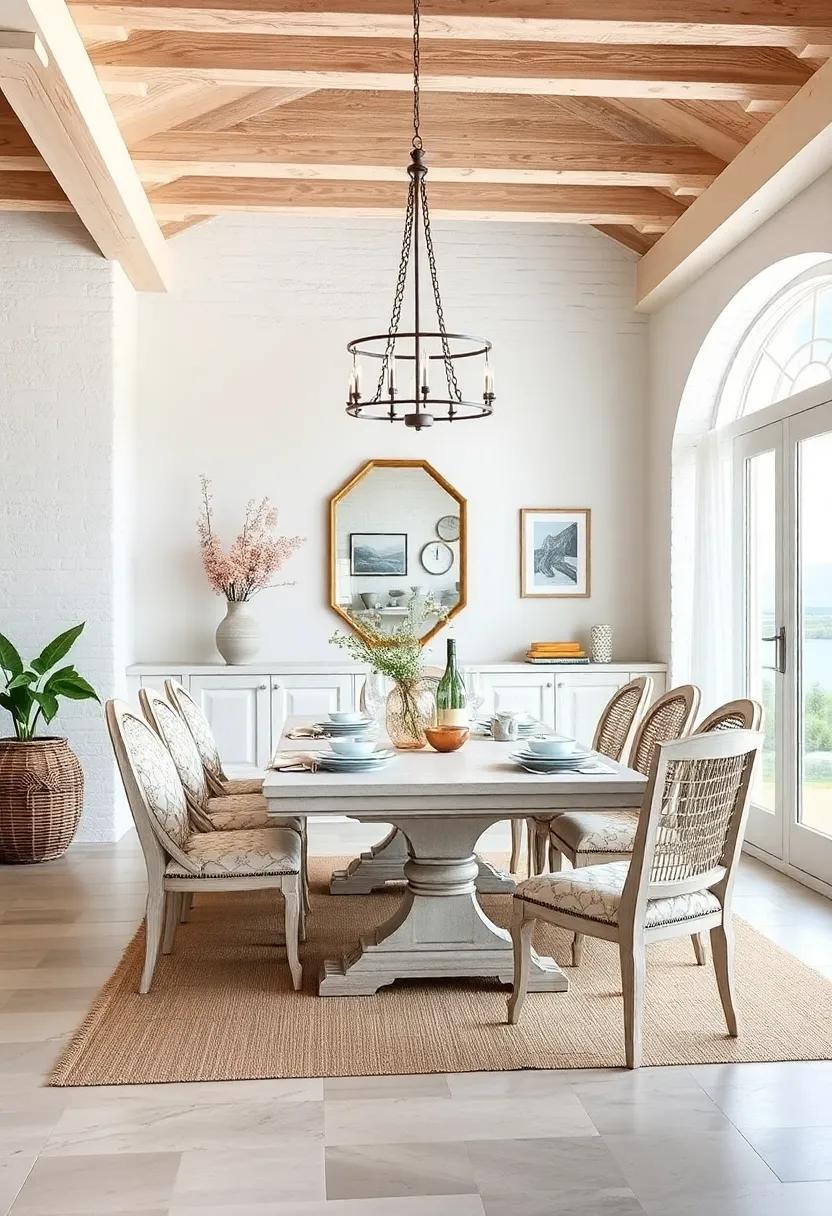 Whitewashed Wonders: Bright and airy whitewashed furniture can evoke a coastal vibe,⁢ making your dining room feel more spacious ⁢and light-filled
