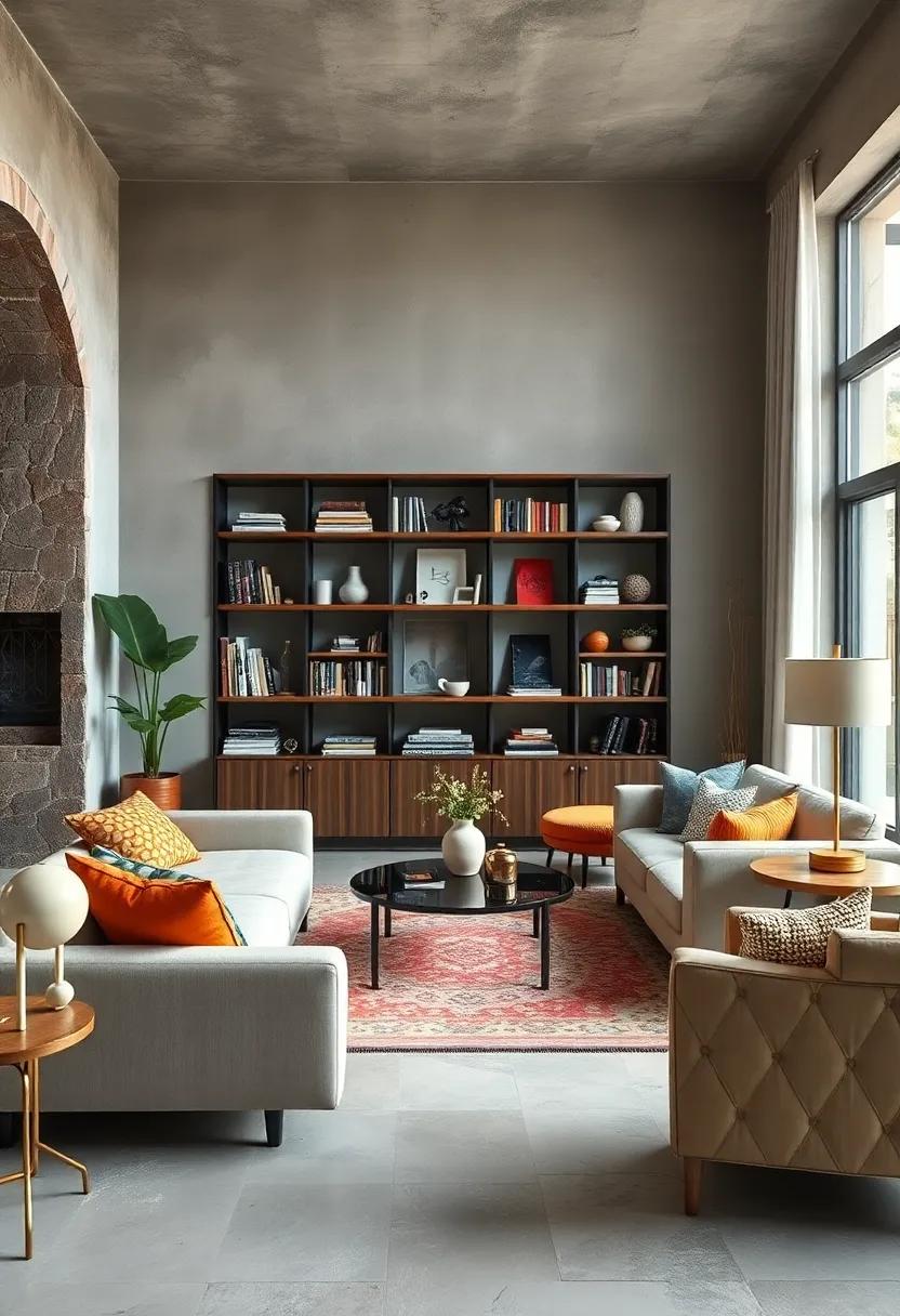 Include an eclectic bookshelf: Fill a bookshelf with an assortment of books and decorative objects for style and personality
