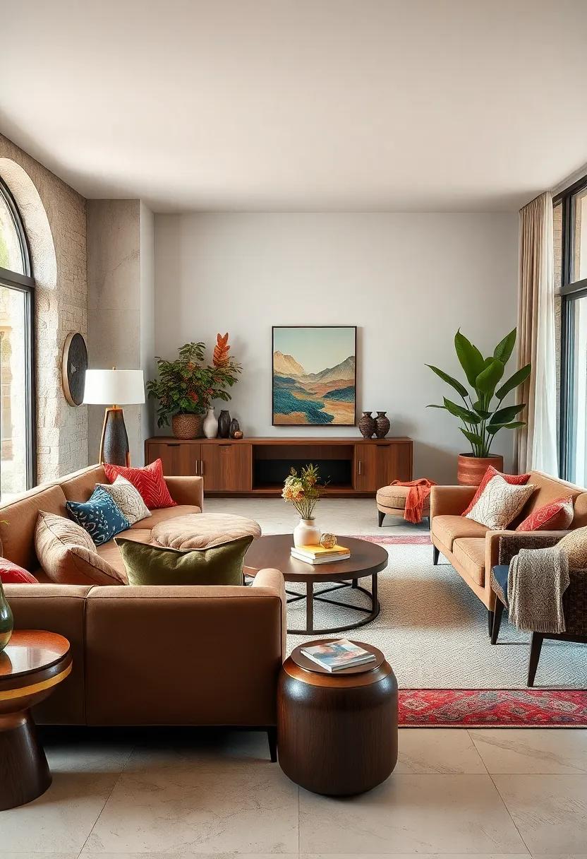 Layer different textures: Combine leather, velvet, and natural fibers to add depth and warmth to your space