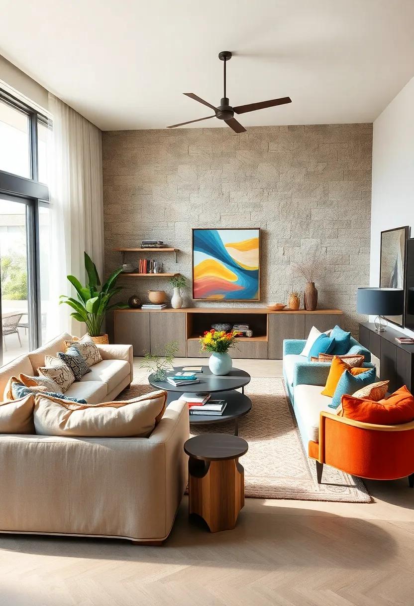 Choose contrasting styles: Combine a sleek modern piece with a rustic item for an intriguing juxtaposition