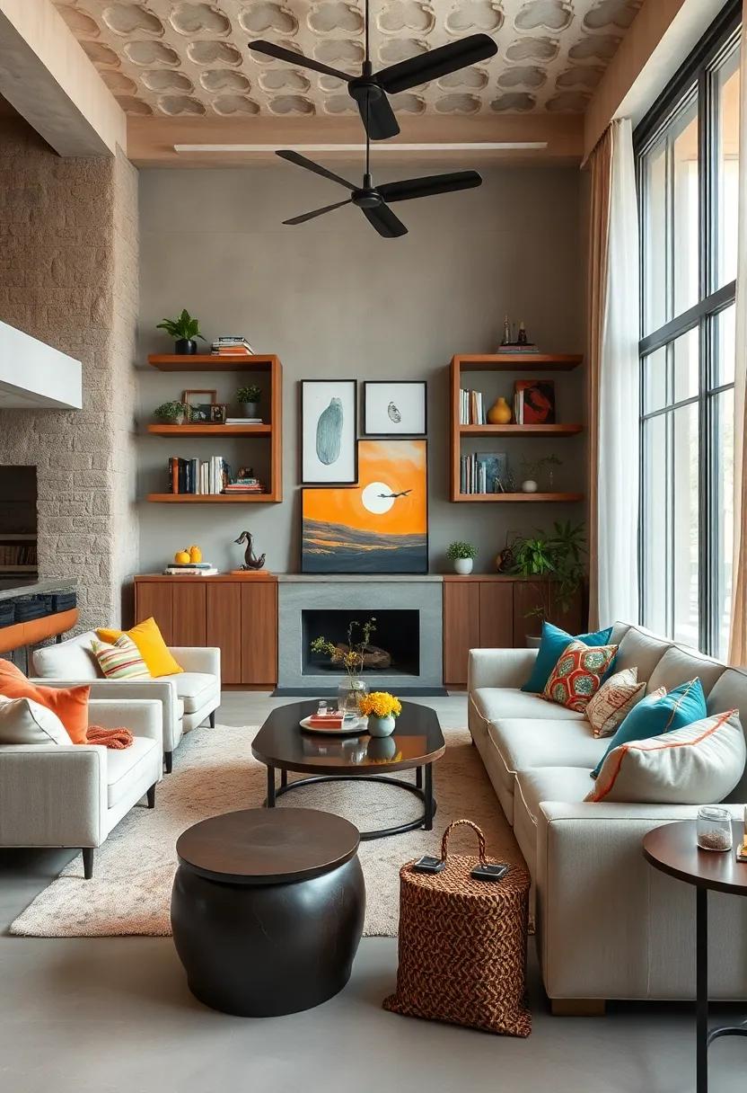 Utilize open shelving: Use open shelves to display books, art, and eclectic knick-knacks for a curated look