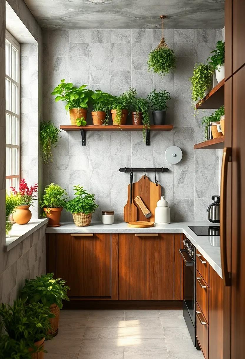 Create a Mini Herb Garden: Use windowsills or wall-mounted planters to grow fresh herbs, adding greenery and culinary convenience to your kitchen