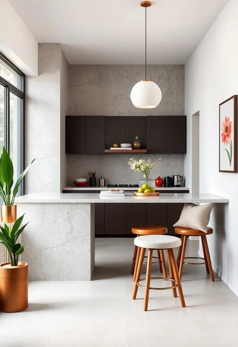 Use Stool Seating: Opt for backless stools that can slide under counters or tables for easy storage and versatile seating solutions