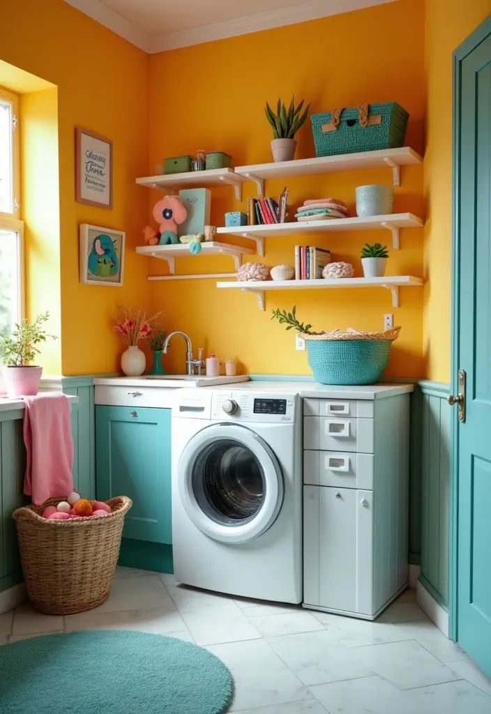 bright cheerful colors for kids laundry