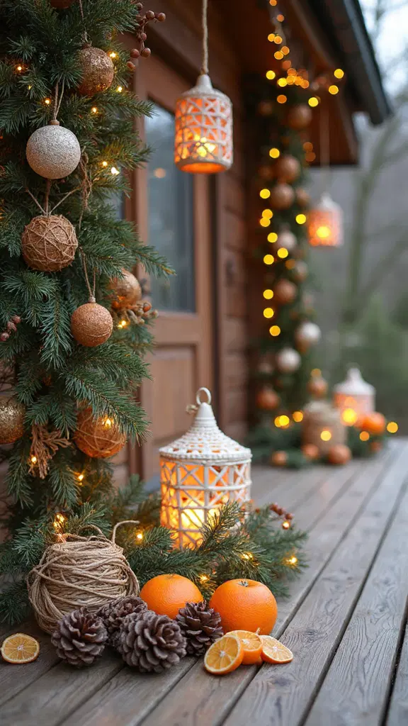 handcrafted natural boho outdoor Christmas decorations