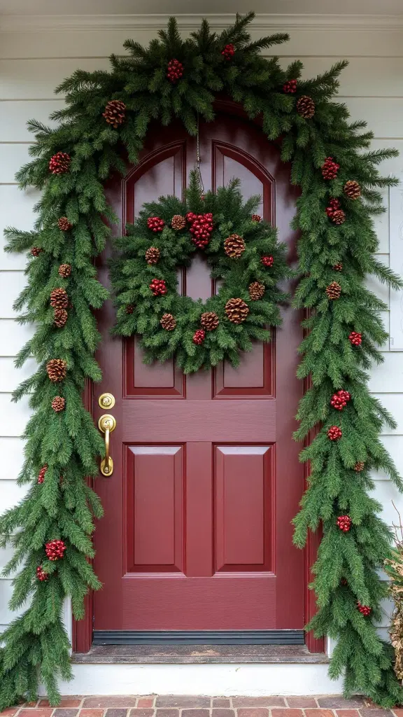 layered natural festive Christmas greenery