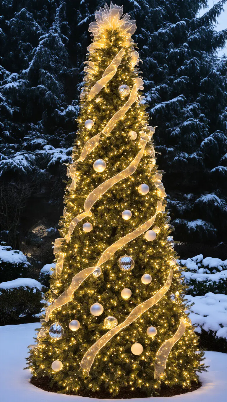 spectacular outdoor illuminated Christmas tree