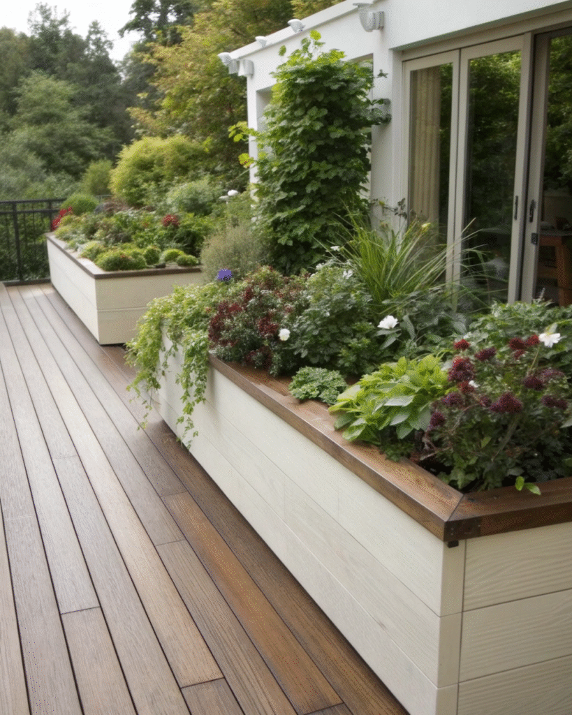 Built-in deck planters
