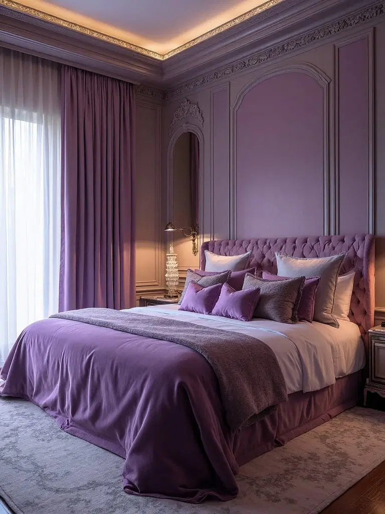 luxurious purple bedroom ideas
