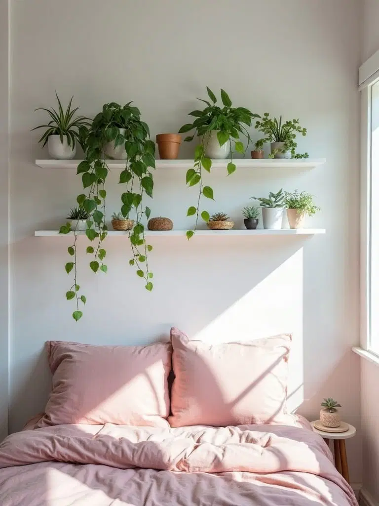 vertical storage with plants