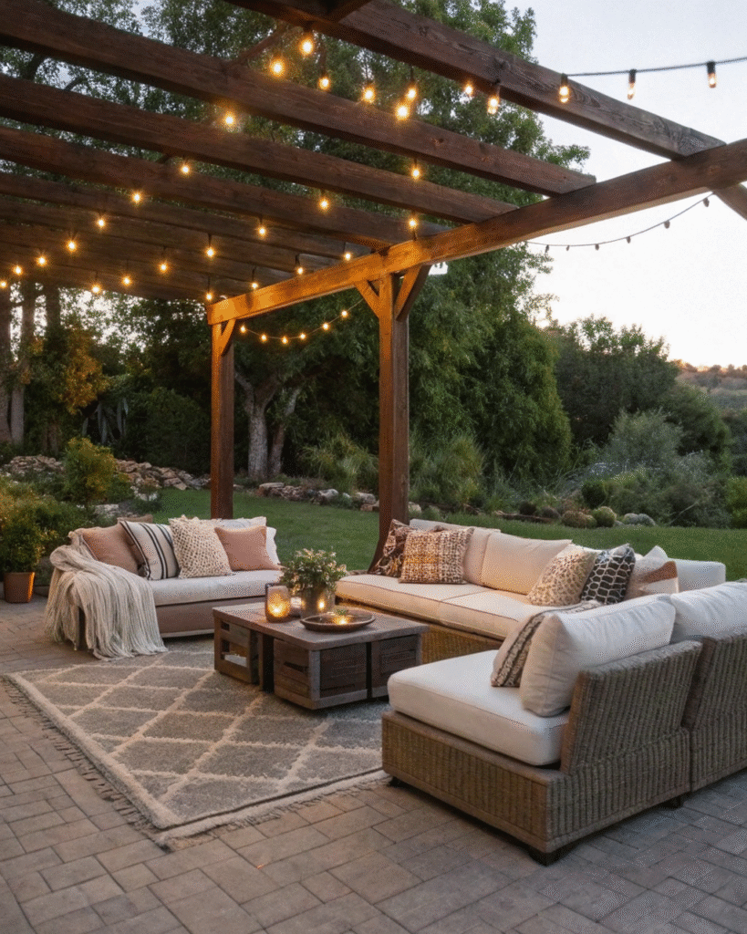Luxurious lounge setup with plush furniture