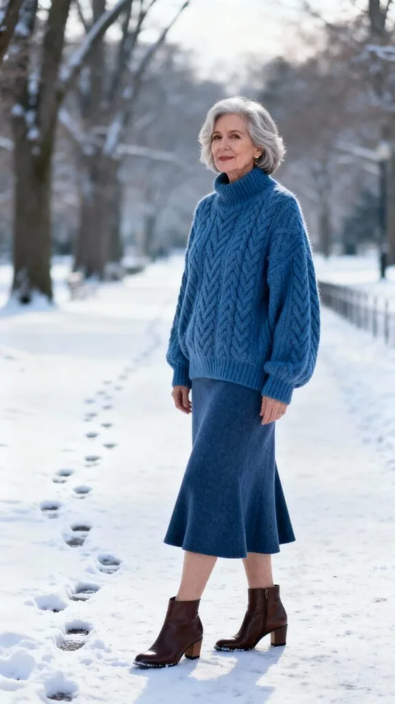 Oversized Sweater with Wool Skirt