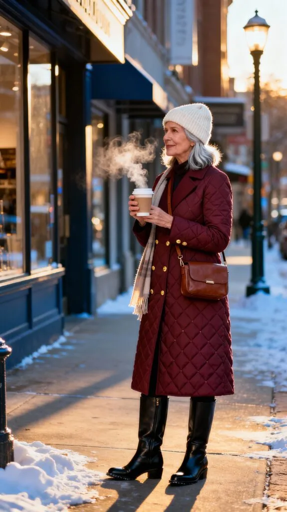 Quilted Coat with Chelsea Boots