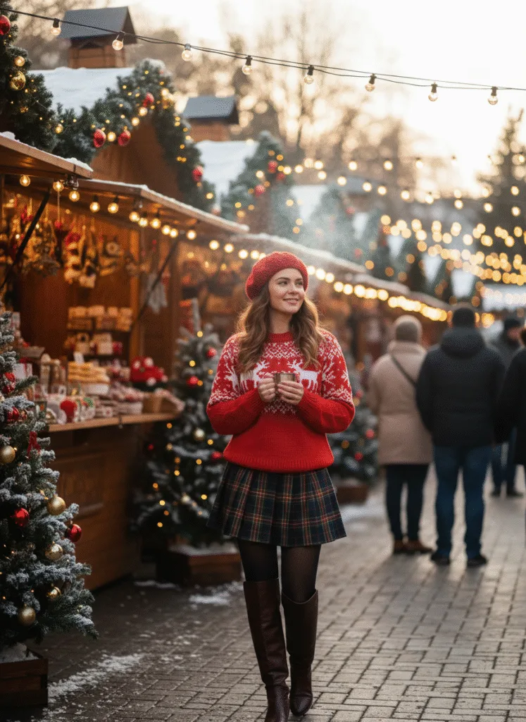 Jumper and mini skirt outfit