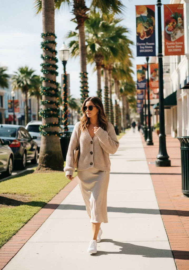 Chunky Cardigan and Slip Skirt