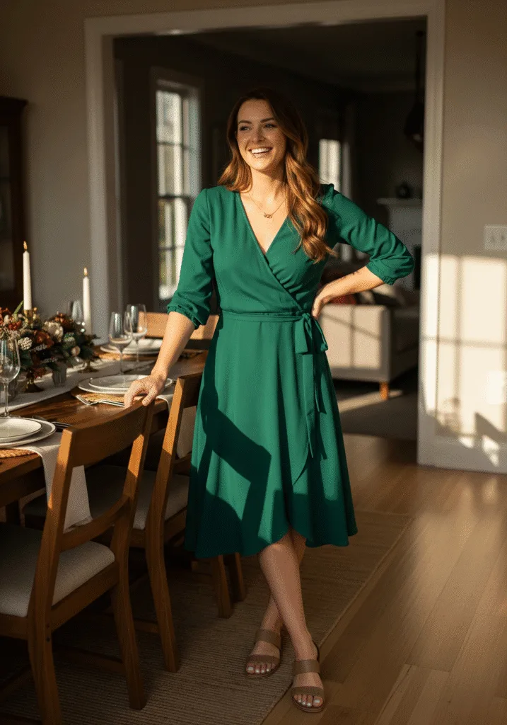 Emerald Wrap Dress
